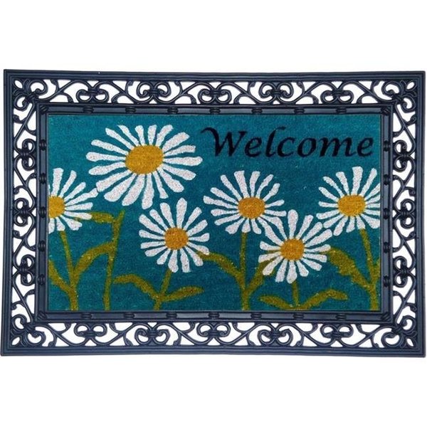 Nedia Home Nedia Home 851000 24 x 36 in. Tray Mat & 2 Interchangeable Inserts Sydney Scroll & Blue Daisies Welcome - Multi Color 851000